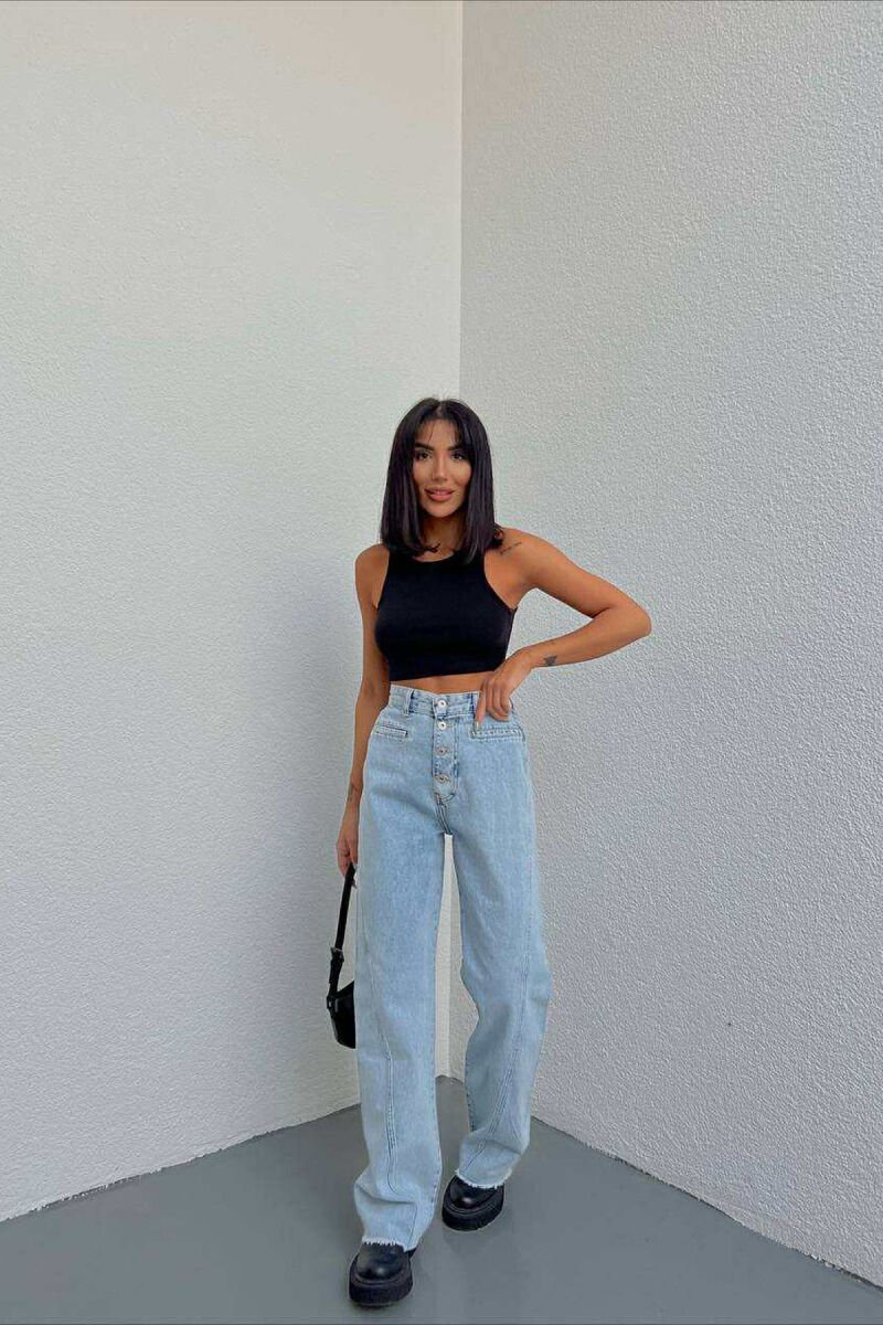 WIDE LEG SIMPLE WOMEN JEANS LIGHTBLUE/BZ - 2