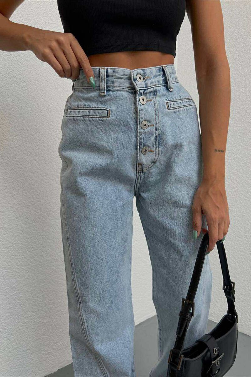 WIDE LEG SIMPLE WOMEN JEANS LIGHTBLUE/BZ - 4