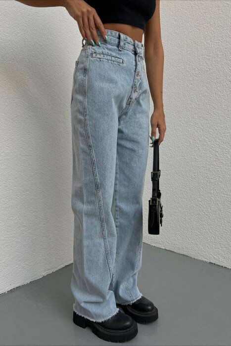 WIDE LEG SIMPLE WOMEN JEANS LIGHTBLUE/BZ - 5