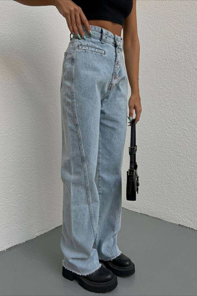 WIDE LEG SIMPLE WOMEN JEANS LIGHTBLUE/BZ - 5