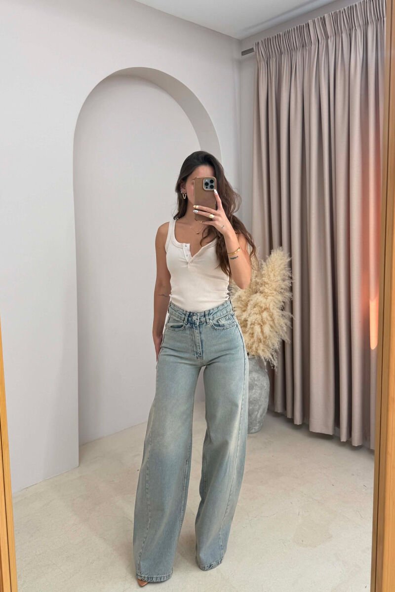 WIDE LEG SIMPLE WOMEN JEANS LIGHTBLUE/BZ - 2