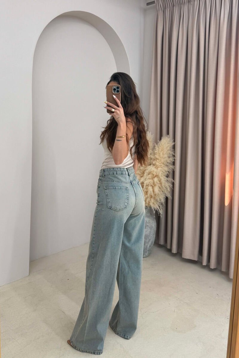 WIDE LEG SIMPLE WOMEN JEANS LIGHTBLUE/BZ - 3