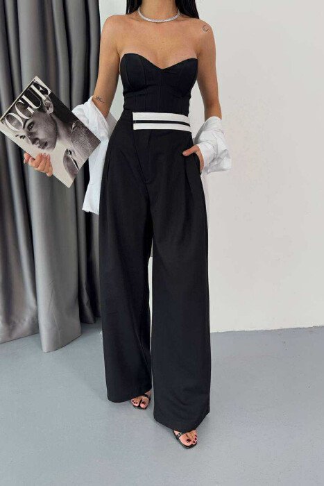 WIDE LEG SIMPLE WOMEN TROUSERS BLACK/ E ZEZE - 3