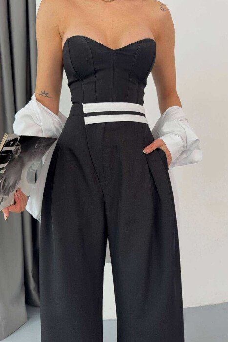 WIDE LEG SIMPLE WOMEN TROUSERS BLACK/ E ZEZE - 1