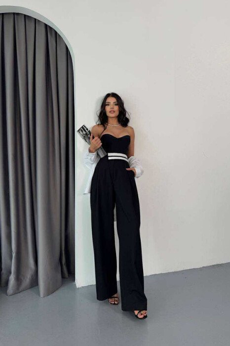 WIDE LEG SIMPLE WOMEN TROUSERS BLACK/ E ZEZE - 4
