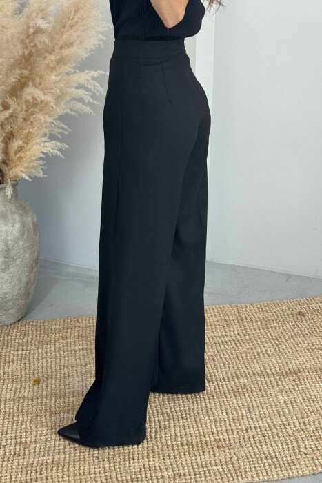 WIDE LEG SIMPLE WOMEN TROUSERS BLACK/ E ZEZE - 5