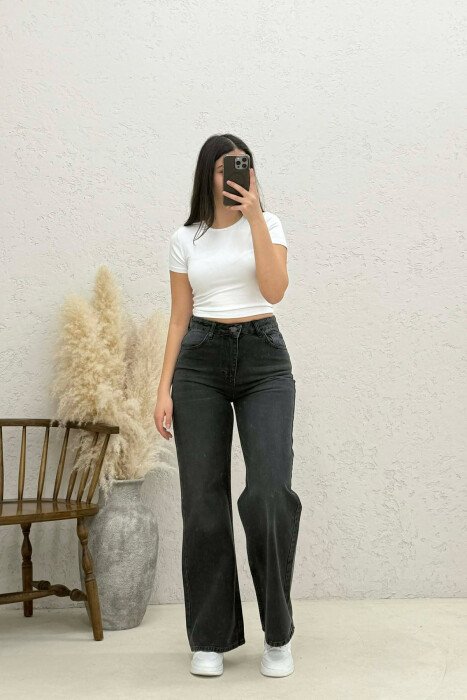 WIDE LEG WOMAN JEANS DARK GREY/GEE 