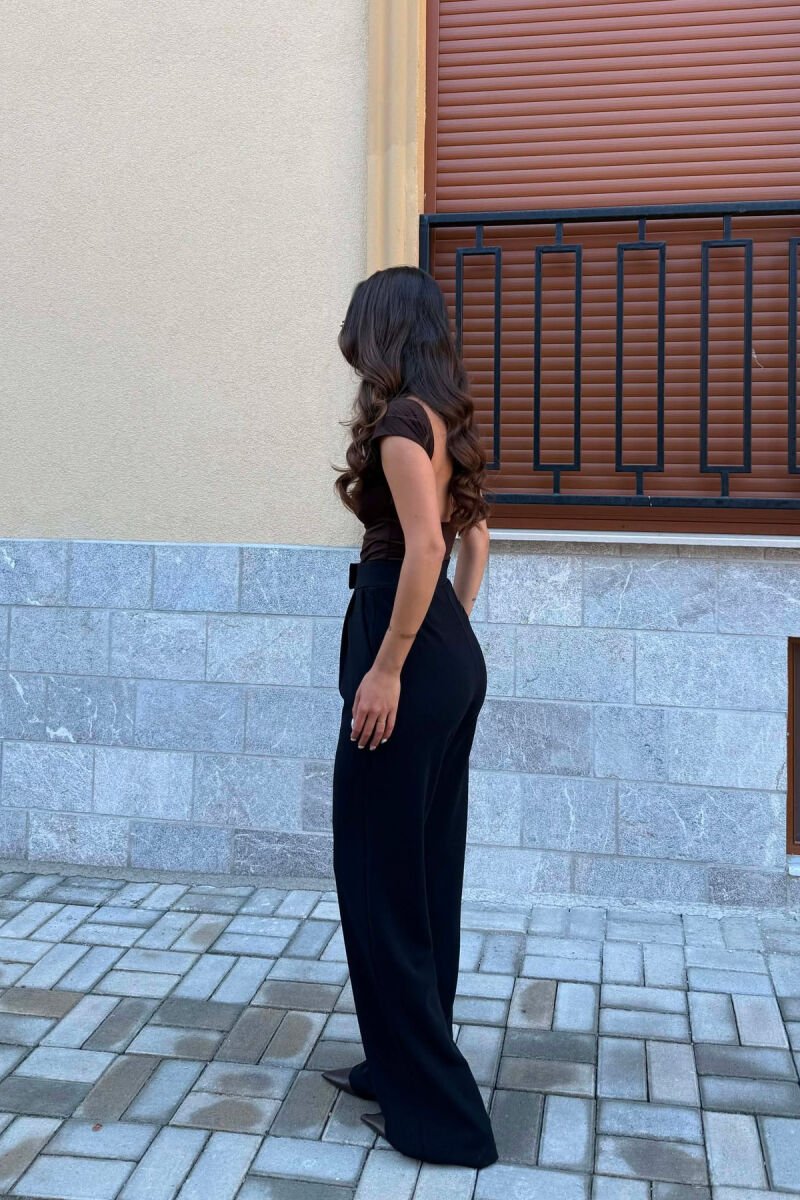 WIDE LEG SIMPLE WOMEN TROUSERS BLACK/ E ZEZE - 4