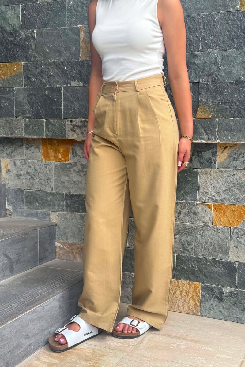 WIDE LEG WOMAN TROUSERS BEIGE/BEZHE - 2