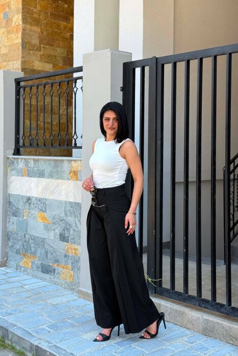 WIDE LEG WOMAN TROUSERS BLACK/ E ZEZE - 2