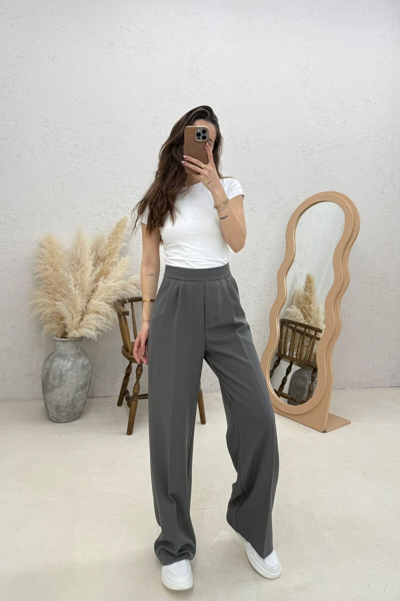 WIDE LEG WOMAN TROUSERS DARK GREY/GEE - 2