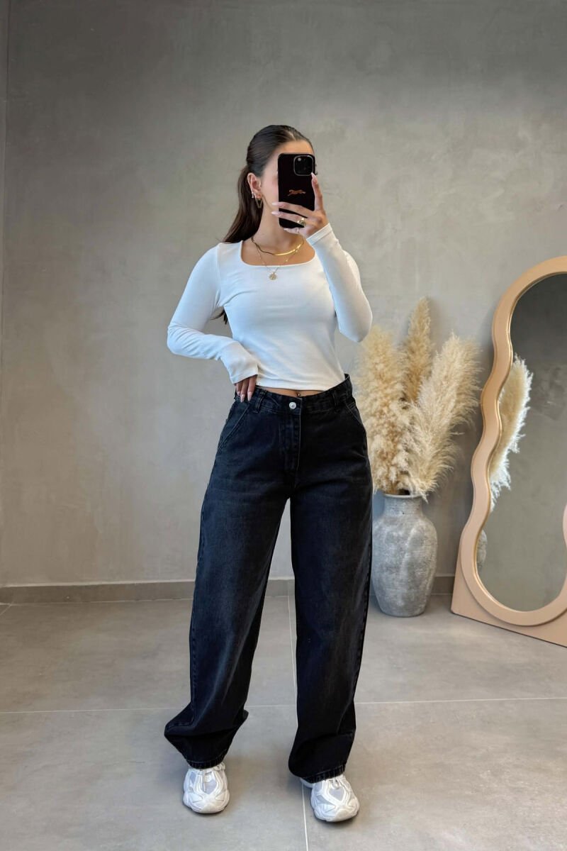 WIDE LEG WOMEN JEANS BLACK/ E ZEZE - 2