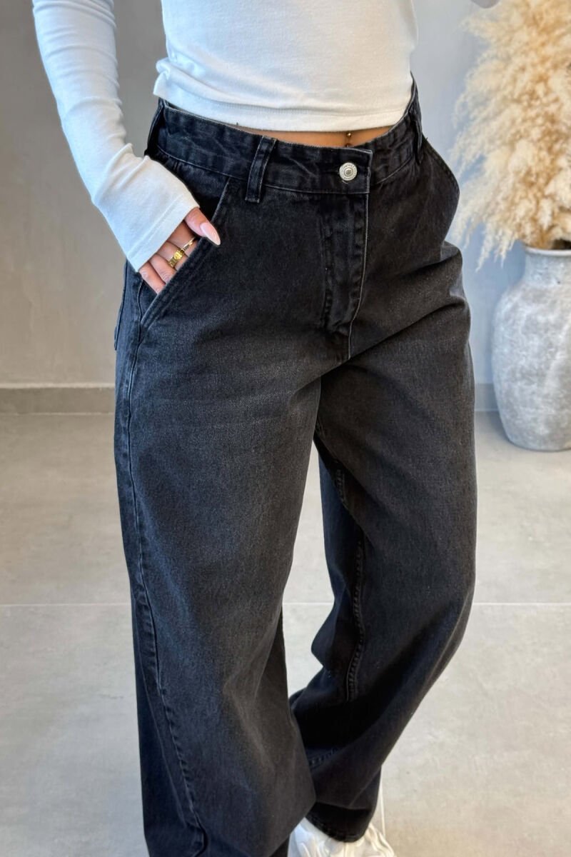 WIDE LEG WOMEN JEANS BLACK/ E ZEZE - 8