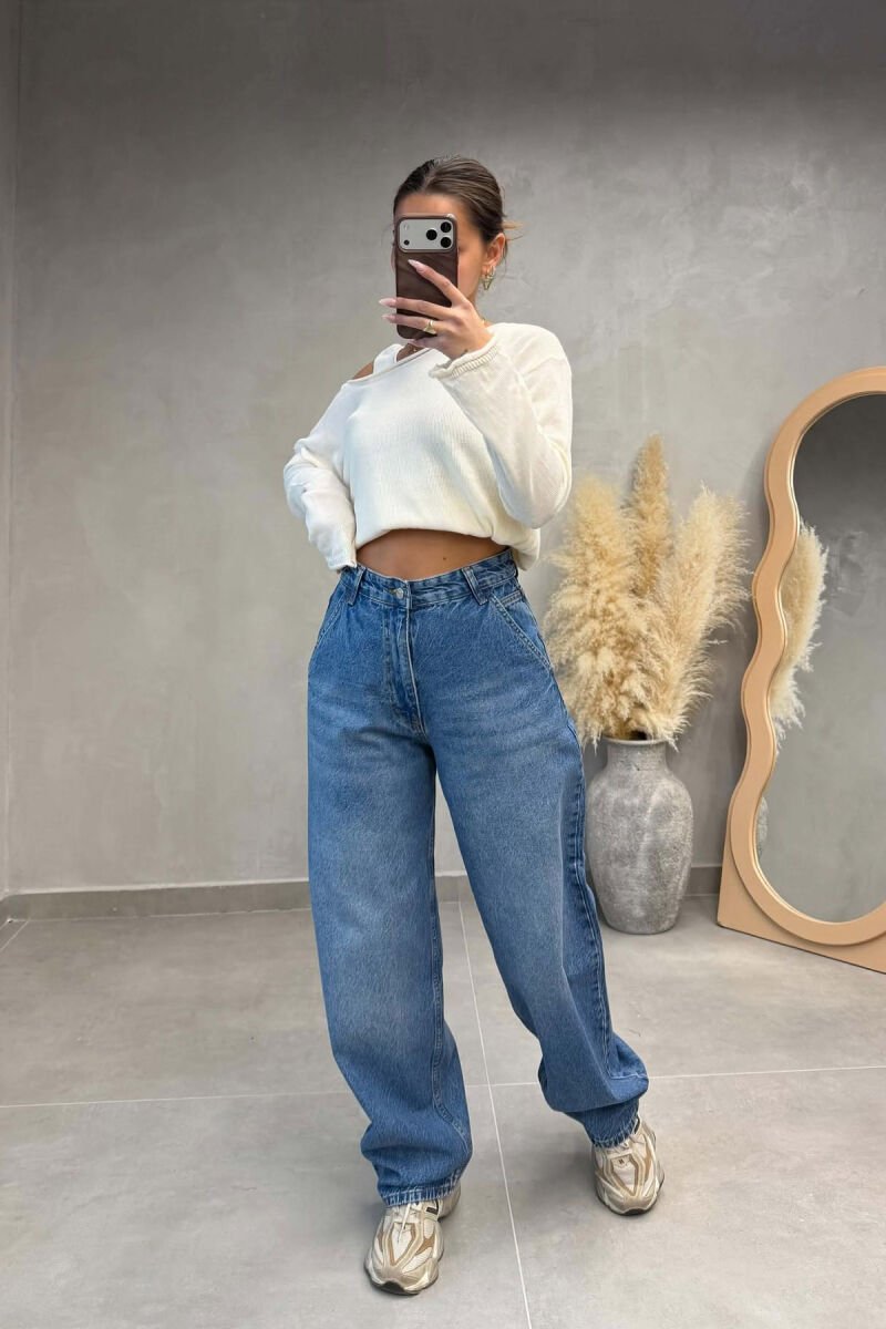WIDE LEG WOMEN JEANS BLUE/BLU - 2