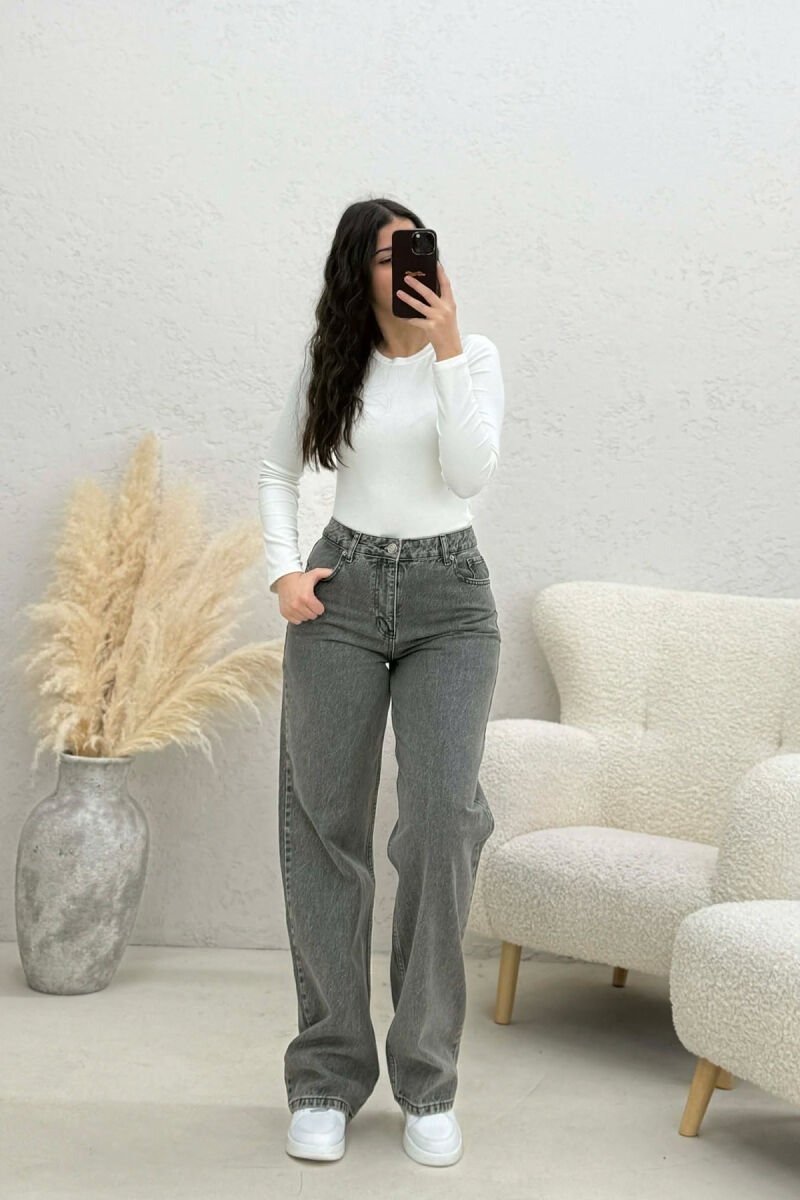 WIDE LEG WOMEN JEANS DARK GREY/GEE - 1