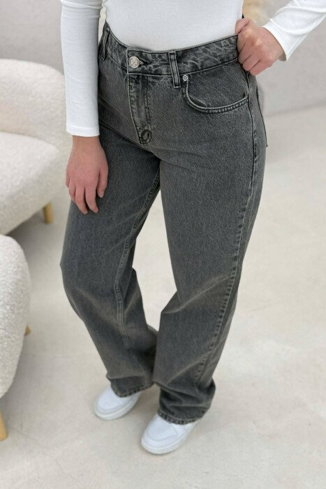 WIDE LEG WOMEN JEANS DARK GREY/GEE - 2