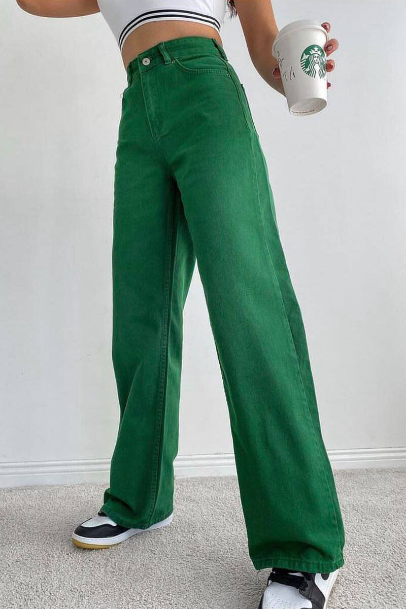 WIDE LEG WOMEN JEANS GREEN/JESHILE - 2