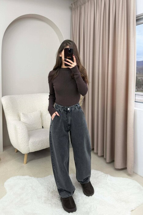WIDE LEG WOMEN JEANS GREY/GRI - 2