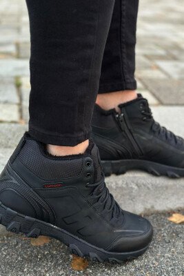 WINTER LACES AND ZIPPER MAN SHOES BLACK/ E ZEZE - KLAUDIO FASHION