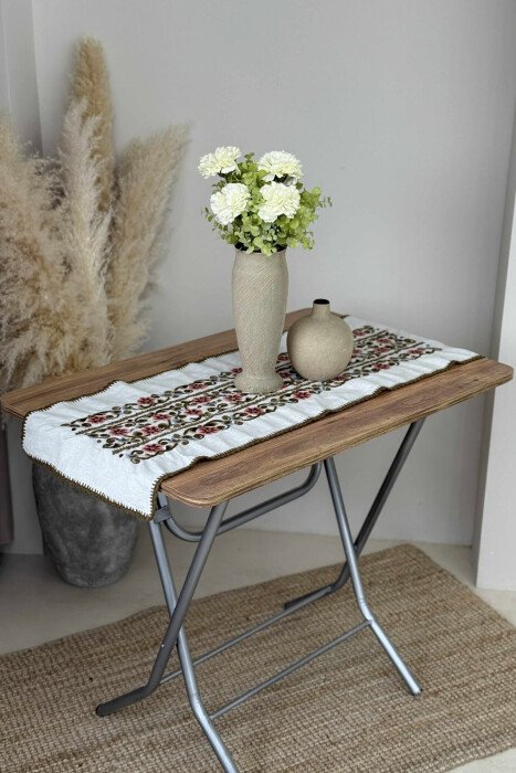 WOODEN SIMPLE FOLDING TABLE LIGHT BROWN/KAZB - KLAUDIO FASHION