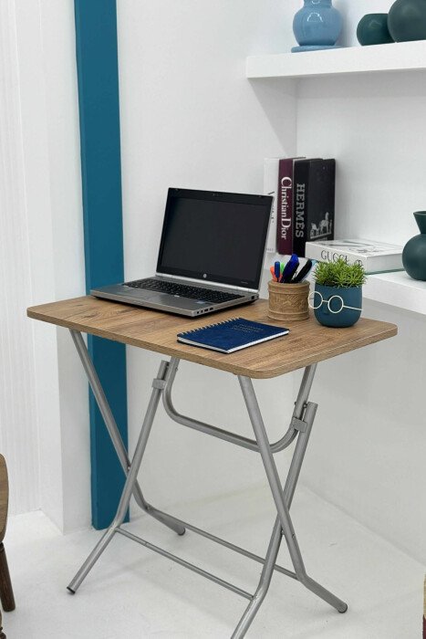 WOODEN SIMPLE FOLDING TABLE LIGHT BROWN/KAZB - 5