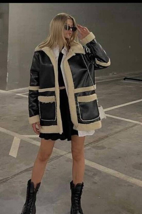 WOOL INTERIOR DESIGN WOMEN JACKET BLACK/ E ZEZE - KLAUDIO FASHION