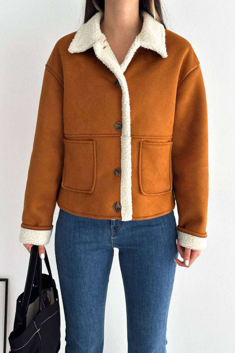 WOOL INTERIOR DESIGN WOMEN JACKET BROWN/KAFE - 4