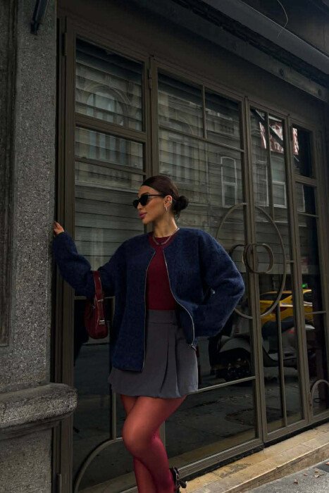 WOOL SIMPLE WOMEN JACKET BLUE/BLU - 4