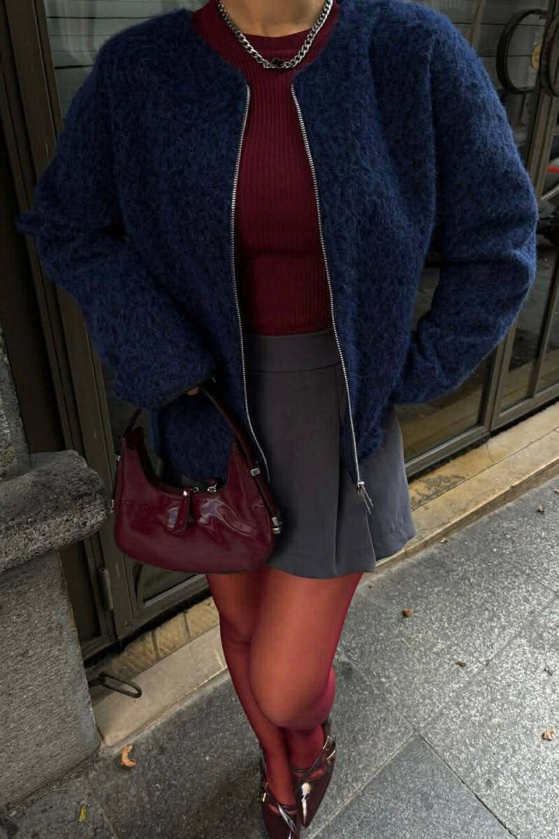 WOOL SIMPLE WOMEN JACKET BLUE/BLU - 1