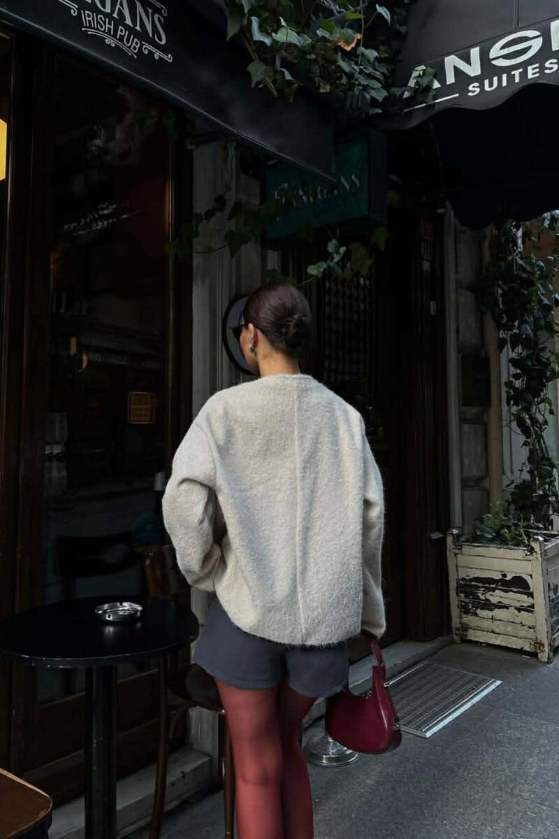 WOOL SIMPLE WOMEN JACKET CREAM/KREM - 4
