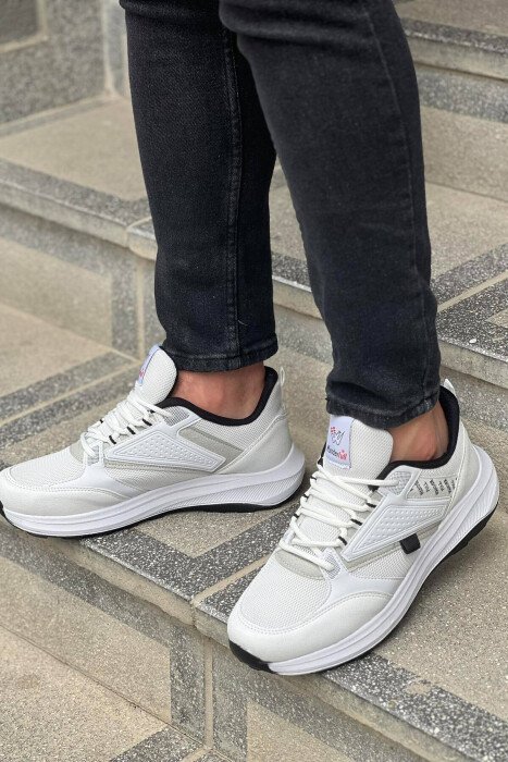 WRITING SNEAKERS MEN WHITE-E BARDHE - KLAUDIO FASHION