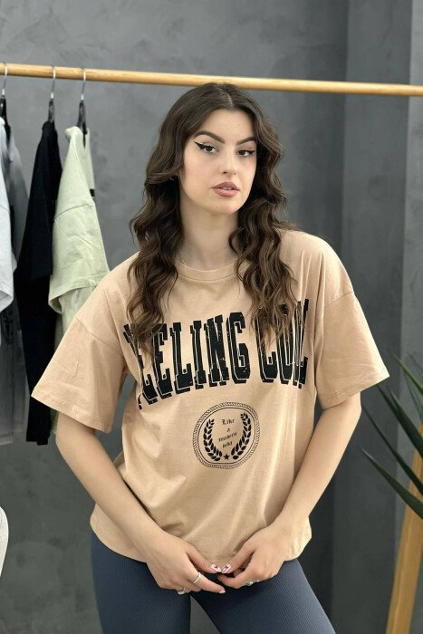 WRITING WOMEN T-SHIRT BEIGE/BEZHE - 1