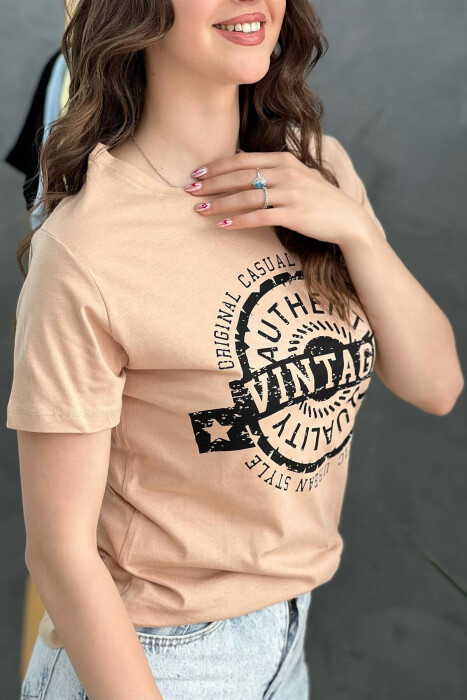 WRITING WOMEN T-SHIRT BEIGE/BEZHE - 2