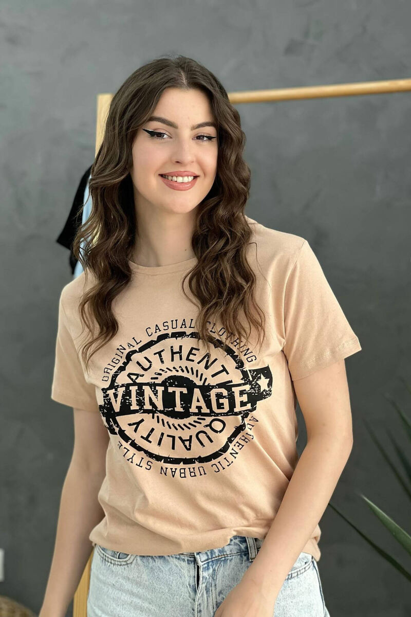 WRITING WOMEN T-SHIRT BEIGE/BEZHE - 3