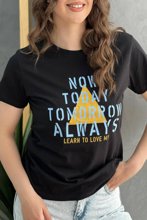 WRITING WOMEN T-SHIRT BLACK/ E ZEZE - 2