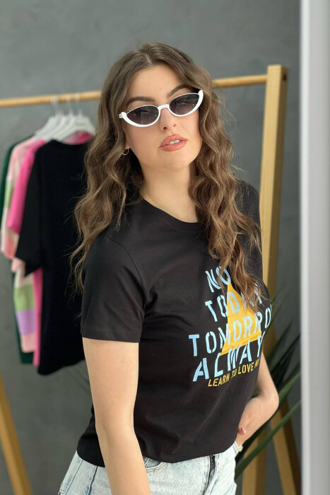 WRITING WOMEN T-SHIRT BLACK/ E ZEZE - 3