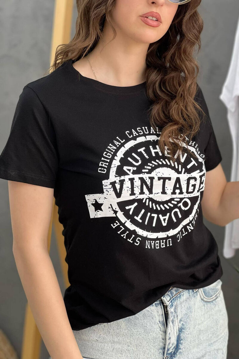 WRITING WOMEN T-SHIRT BLACK/ E ZEZE - 2