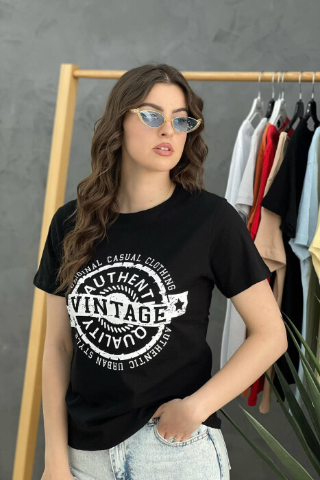 WRITING WOMEN T-SHIRT BLACK/ E ZEZE - 3