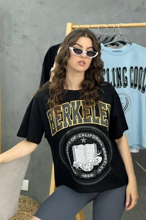 WRITING WOMEN T-SHIRT BLACK/ E ZEZE - 1