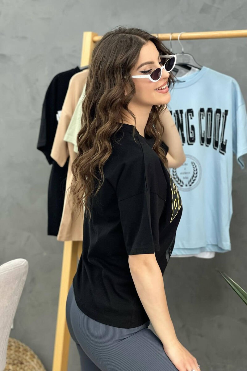 WRITING WOMEN T-SHIRT BLACK/ E ZEZE - 2