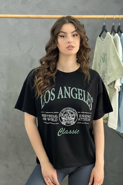 WRITING WOMEN T-SHIRT BLACK/ E ZEZE - 1