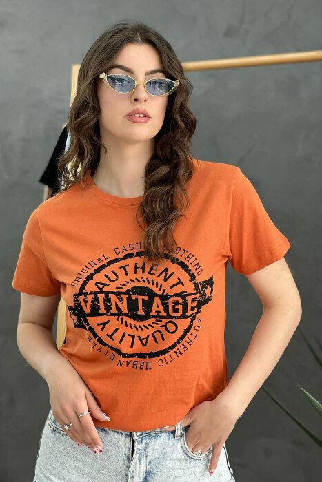 WRITING WOMEN T-SHIRT BRICK/TULLE - 1