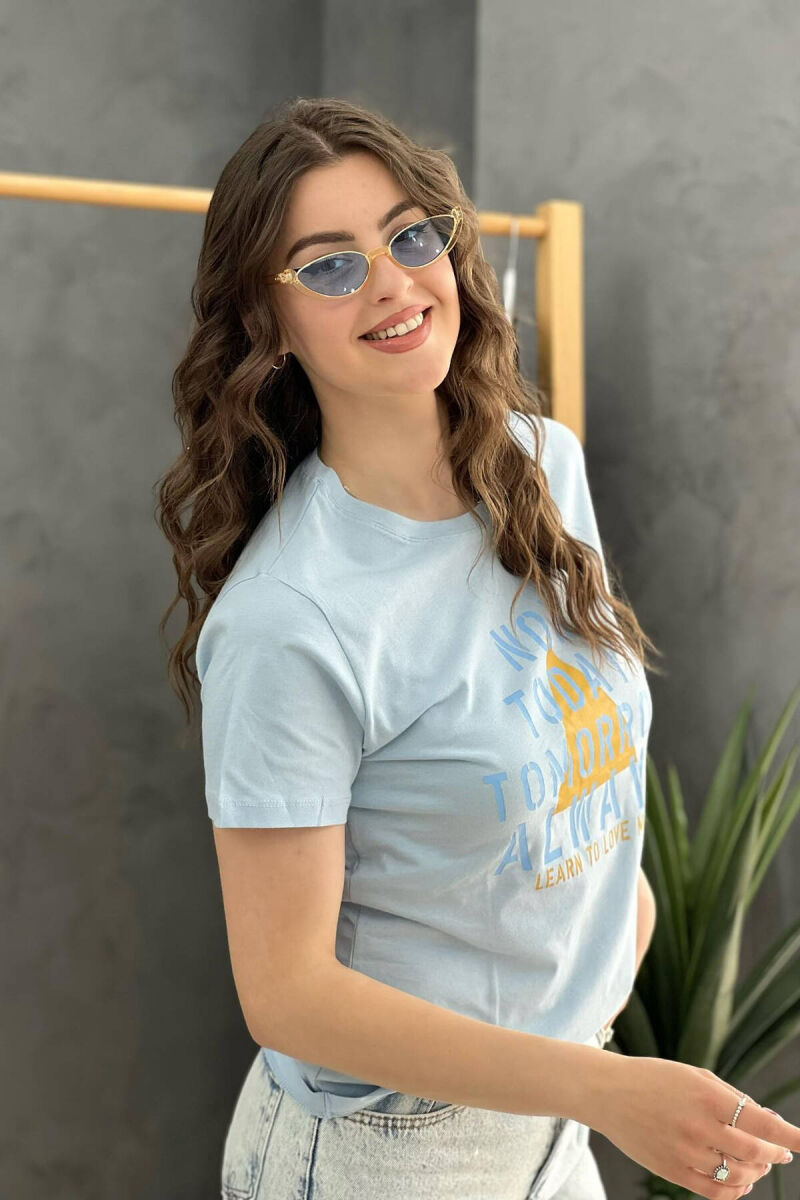 WRITING WOMEN T-SHIRT LIGHTBLUE/BZ - 2
