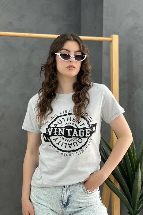 WRITING WOMEN T-SHIRT MINT/MENTE - KLAUDIO FASHION