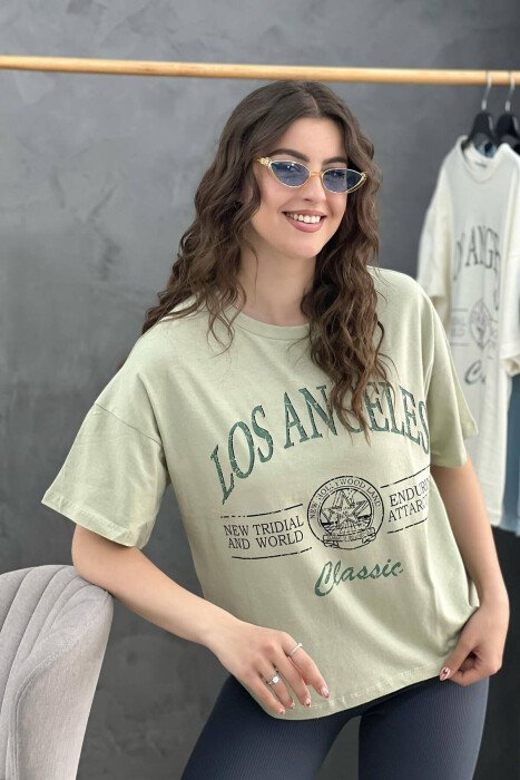 WRITING WOMEN T-SHIRT MINT/MENTE - KLAUDIO FASHION