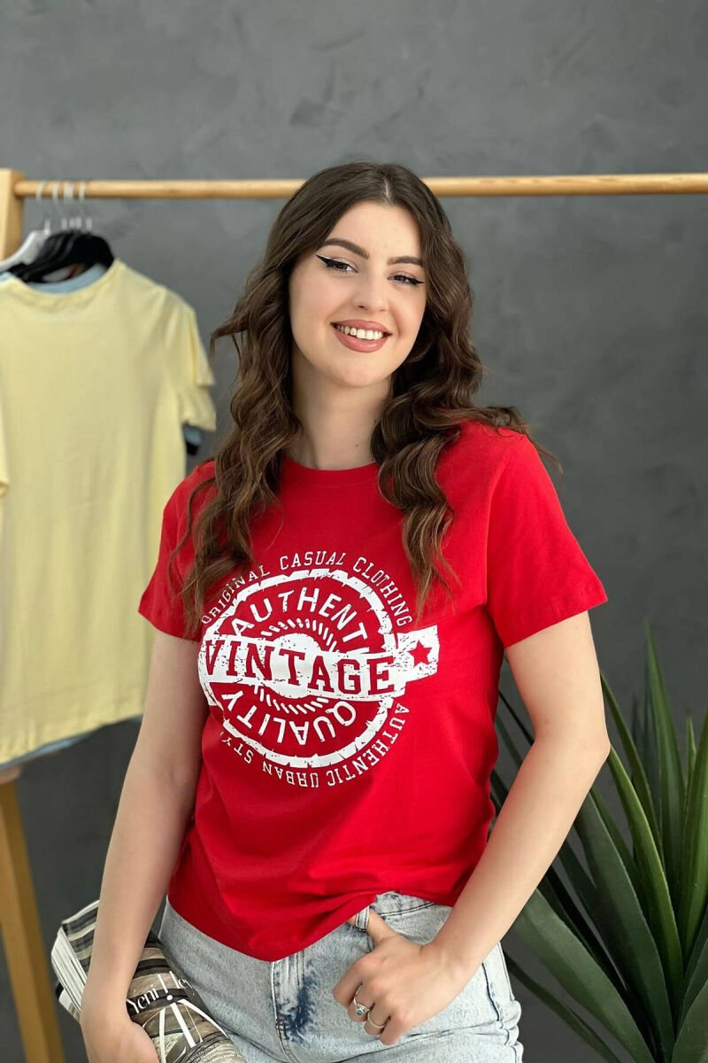 WRITING WOMEN T-SHIRT RED/E KUQE - 1