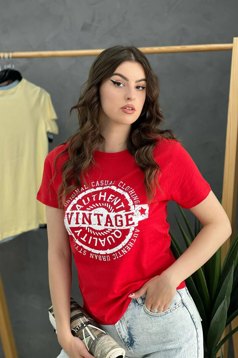 WRITING WOMEN T-SHIRT RED/E KUQE - 2