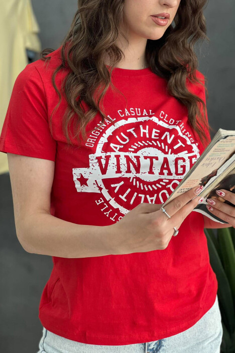WRITING WOMEN T-SHIRT RED/E KUQE - 3