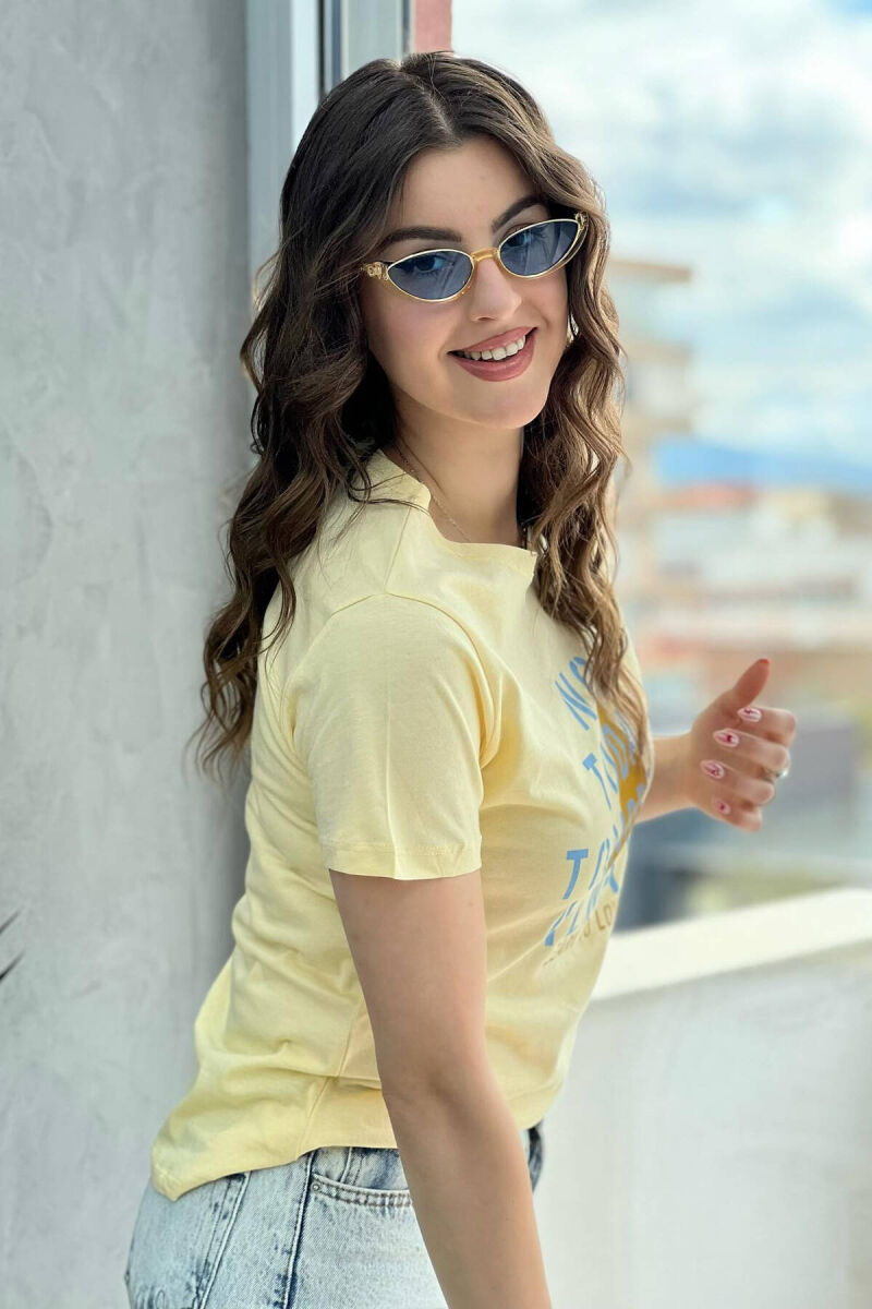 WRITING WOMEN T-SHIRT YELLOW/E VERDHE - 3