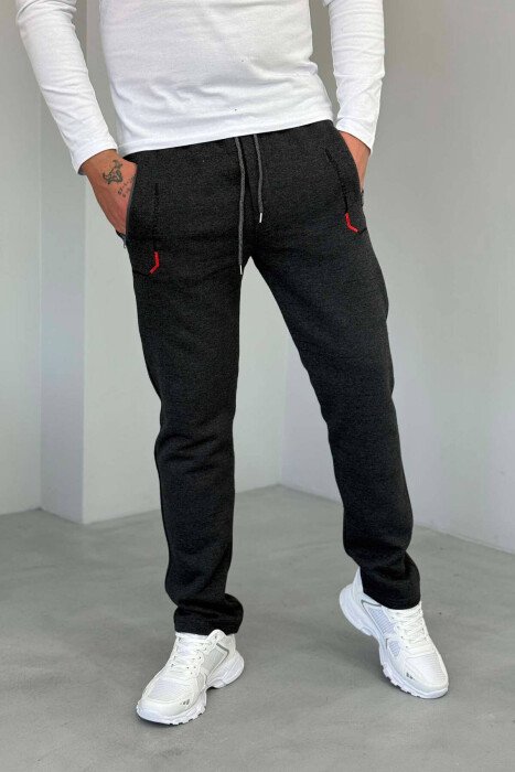 WRITINGS LACING MEN SWEATPANTS DARK GREY/GEE - KLAUDIO FASHION